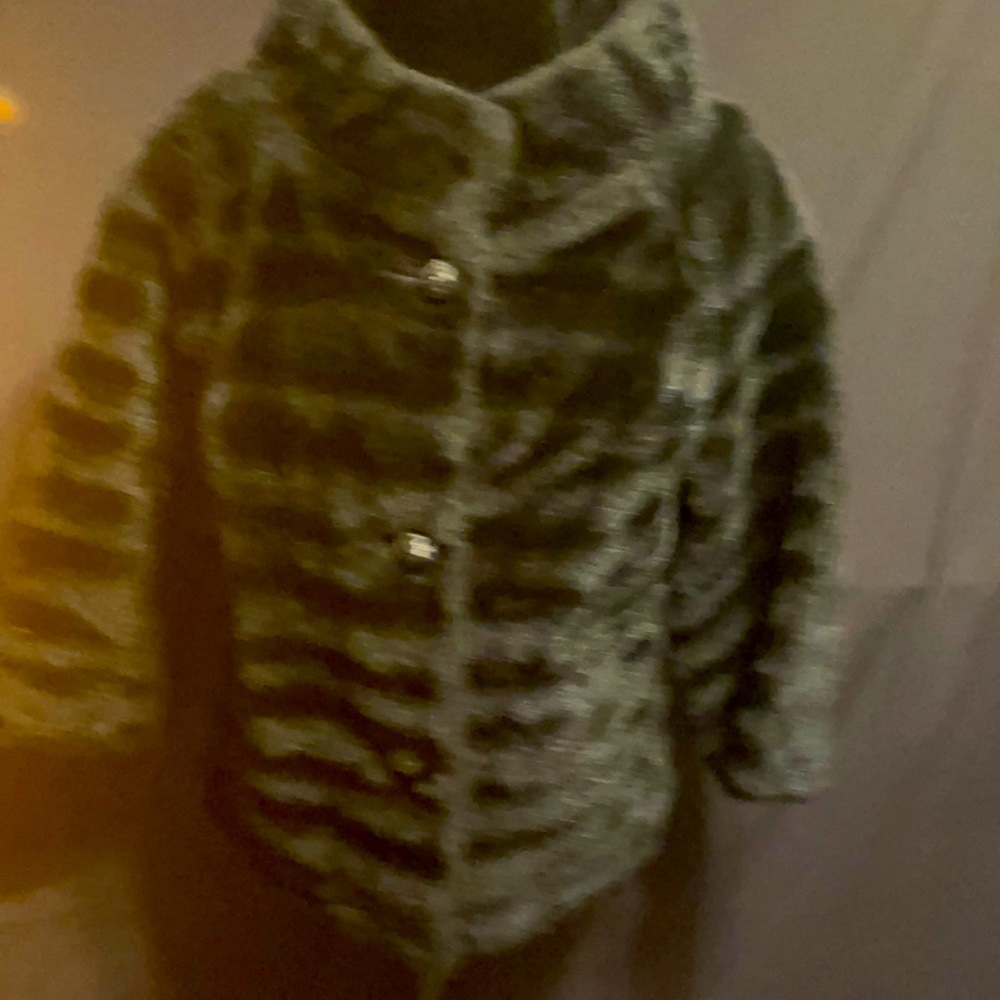 Vintage Black Faux fur with buttons